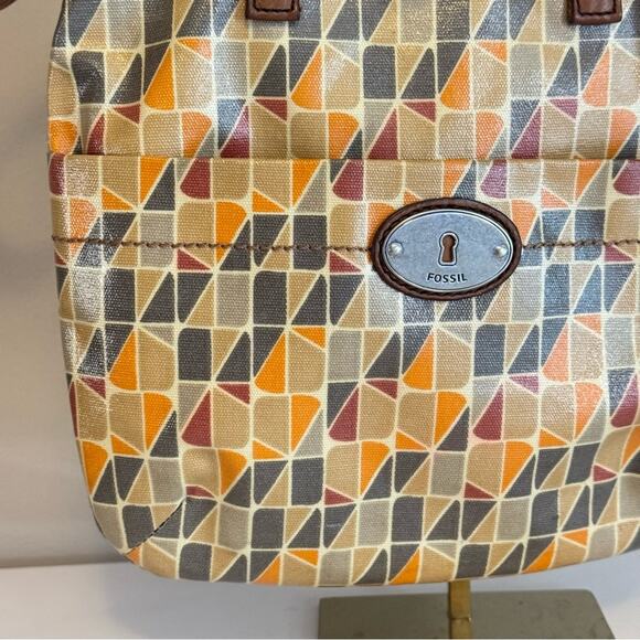 Fossil Key Per Womens Multicolor Leather Adjustable Strap Shoulder Crossbody Bag - Picture 2 of 12